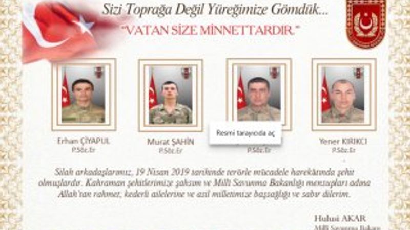 Hakkari şehitlerinin kimlikleri açıklandı