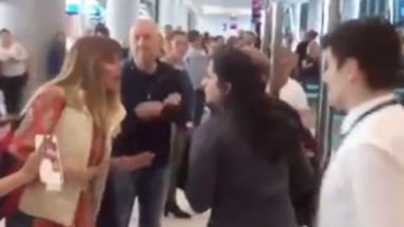 Havalimanında personele saldıran kadına siyasi linç