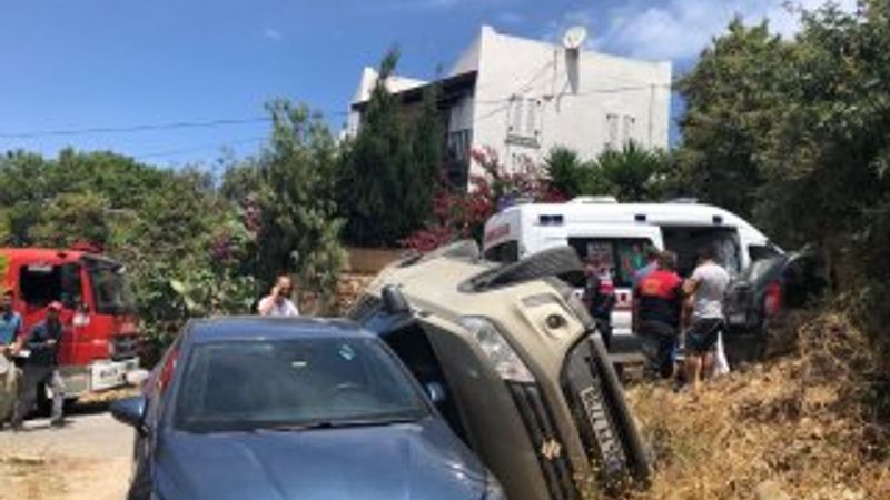 Bodrum'da araç sürücüsü park sırasında kaza yaptı