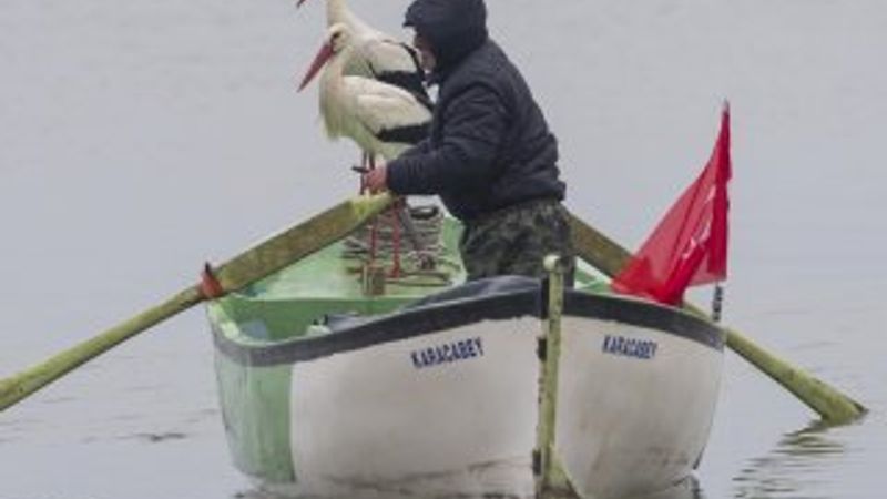 8 yıldır Adem Amca'yı ziyaret eden leylek bu yıl eşiyle geldi