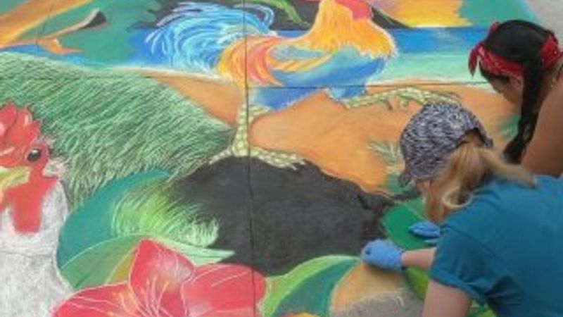 Los Angeles sokaklarına tebeşir dokunuşu