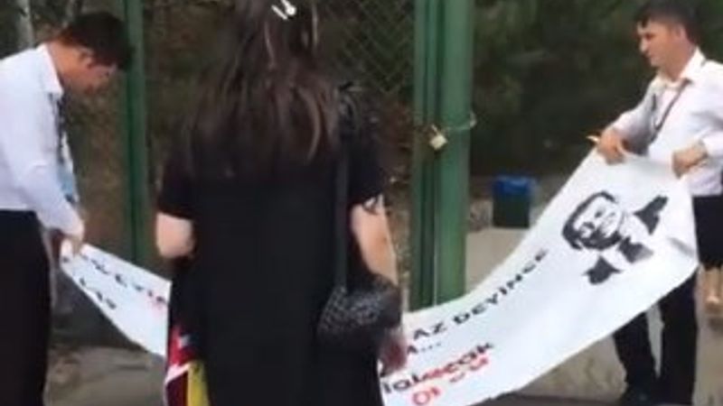 ODTÜ'de öğrencilerin pankartına engel