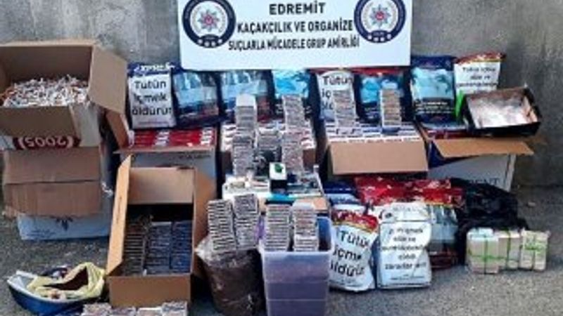 Edremit’te polisten kaçak sigara operasyonu