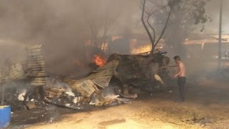 Sivas’taki yangında 4 inek telef oldu