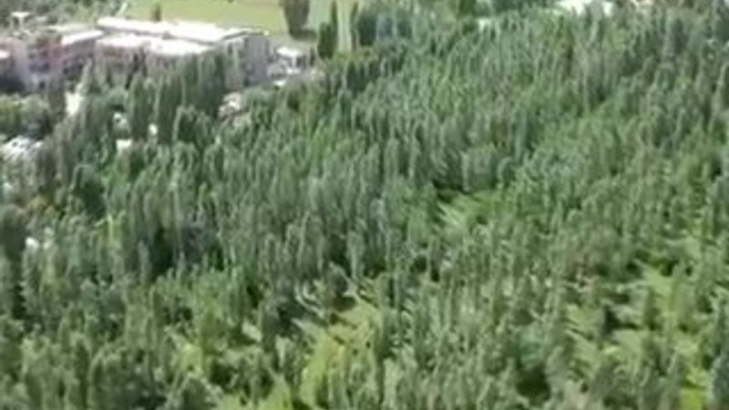 ODTÜ'de yurt yapılacak alanın havadan görüntüsü