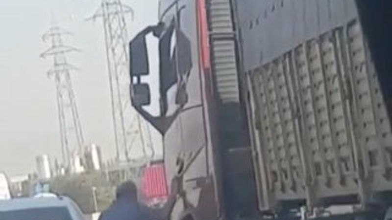 İzmir'de tır şoförü tartıştığı kişiyi ezmeye çalıştı