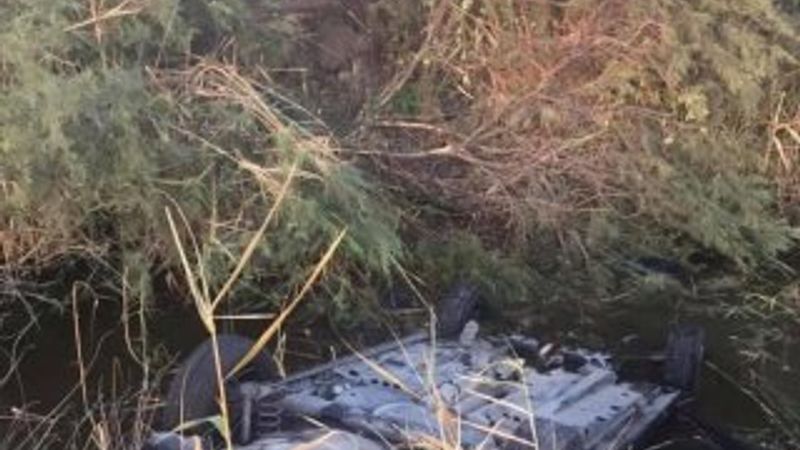 Kanala düşen otomobilde 25 saat kurtarılmayı bekledi