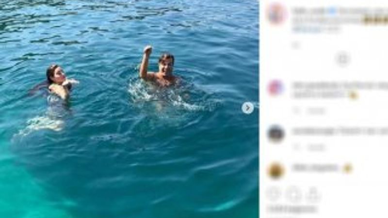 Fatih Ürek denizde yılan dansı yaptı