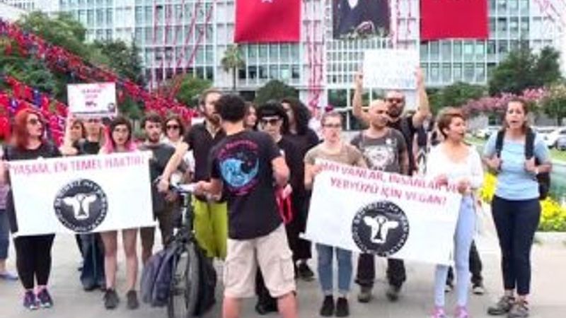 Adalar'daki faytonlar için İBB önünde protesto düzenlendi