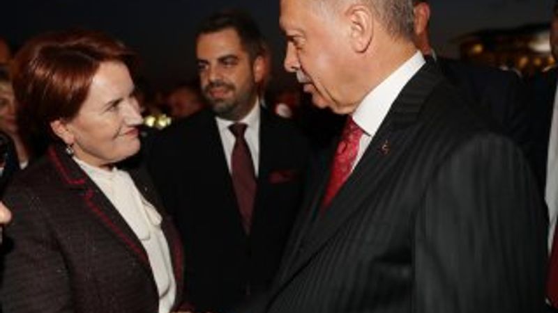 Meral Akşener, Cumhurbaşkanı Erdoğan'la tokalaştı