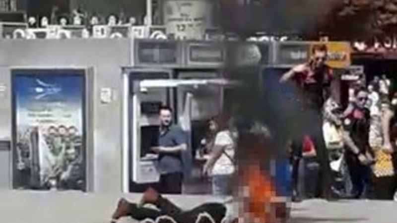 Ankara'nın göbeğinde üstüne benzin döküp kendini yaktı