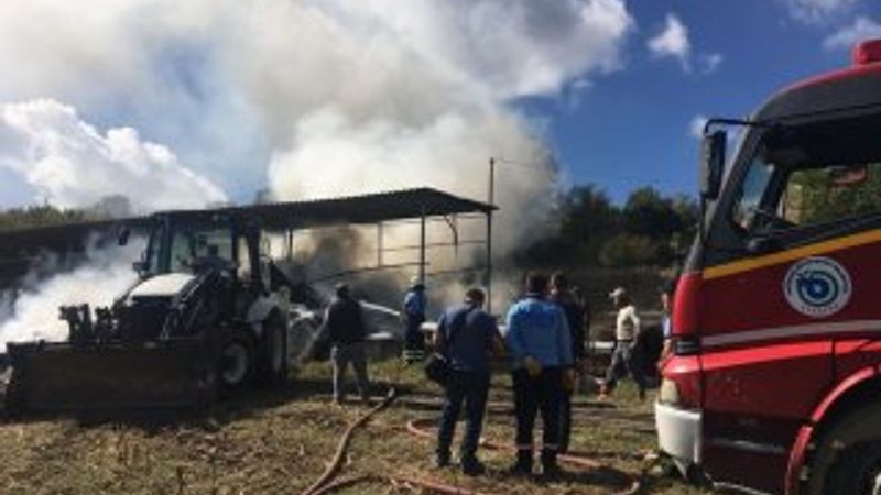 Tekirdağ'da tamir sırasında çiftlikte yangın çıktı