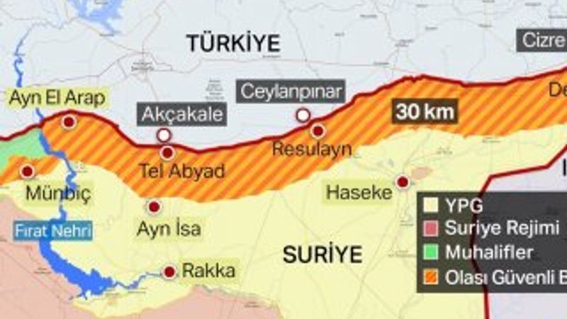 Suriye'ye operasyonda öncelik 120 km'lik hat