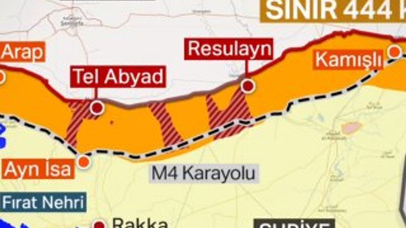 Türkiye'nin istediği güvenli bölgenin haritası