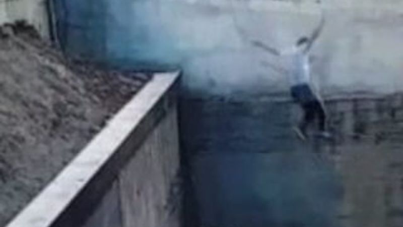 5 metrelik duvardan spor amaçlı atlamış