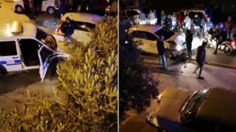 Dur ihtarına uymayan sürücü, polis aracına çarptı