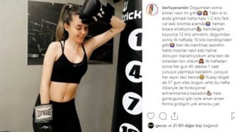 Berfu Yenenler doğum kilolarını verdi