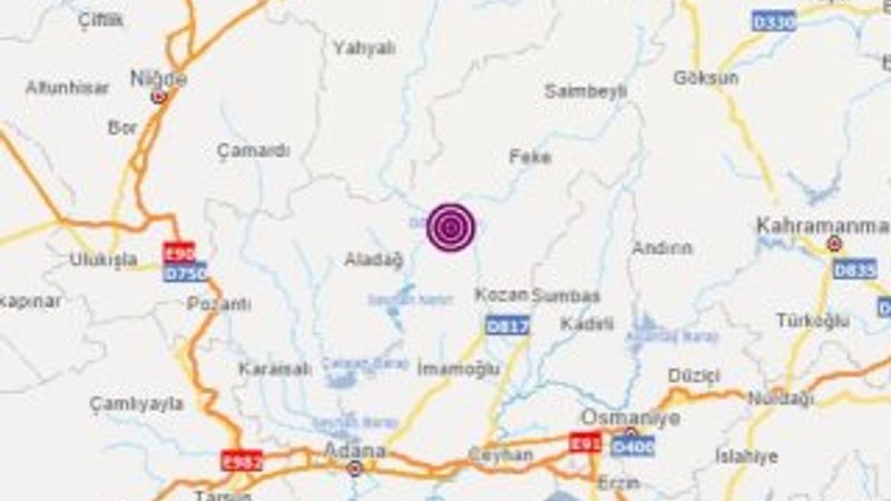 Adana'da 4.0 büyüklüğünde deprem