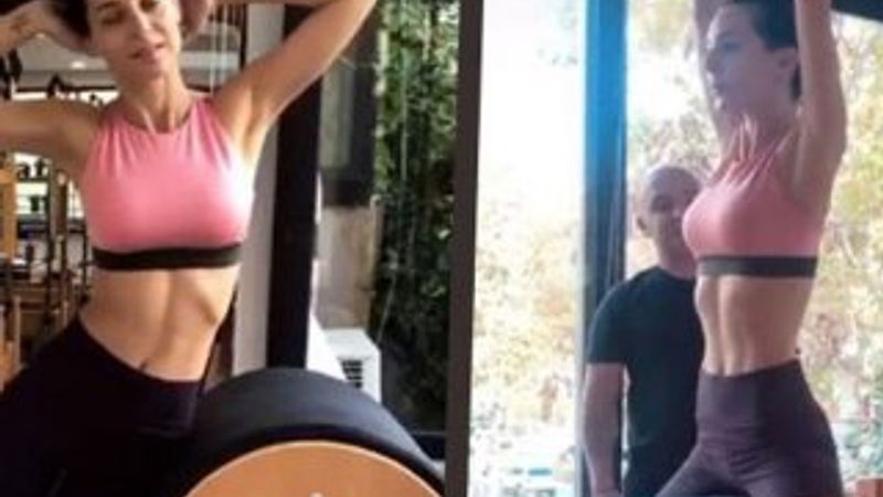 Sedef Avcı'dan kas şov