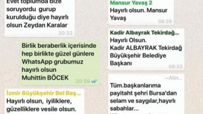 Belediye başkanlarının WhatsApp grubunda çözüm yok