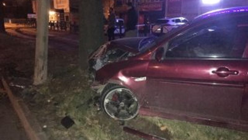 Makas atarak ilerlerken kaza yaptı