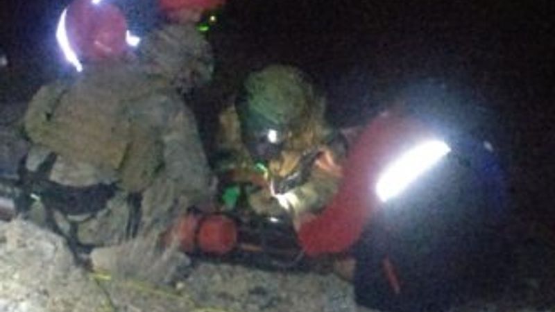 Konya'da dağdan düşen bisikletli kurtarıldı