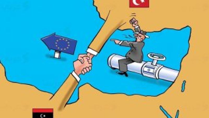 Arap karikatürist Türkiye Libya anlaşmasının karikatürünü yaptı