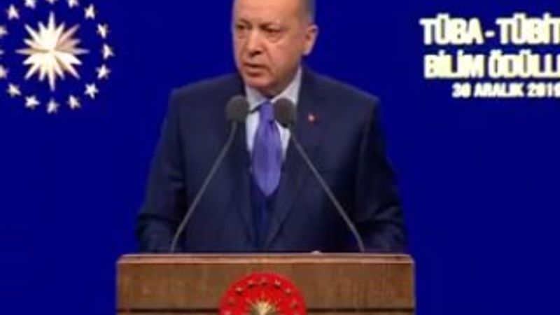Erdoğan, Beştepe'de TÜBİTAK ödül töreninde konuştu