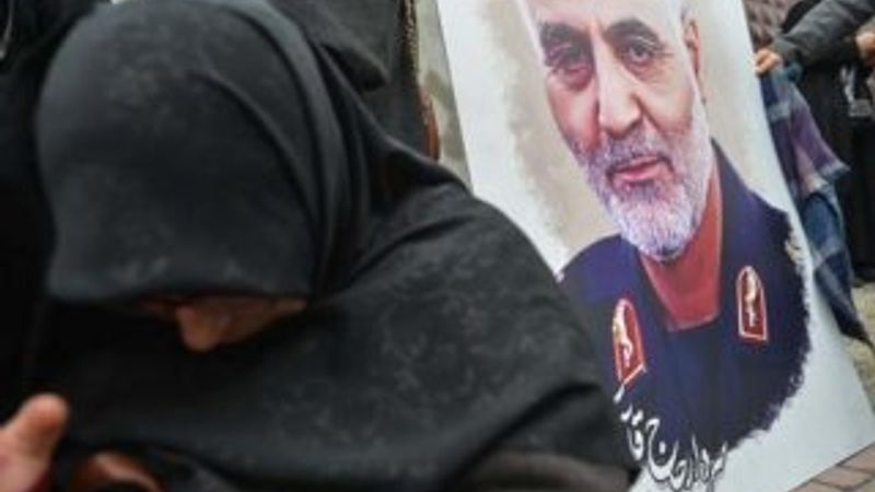 İstanbul'da Kasım Süleymani protestosu