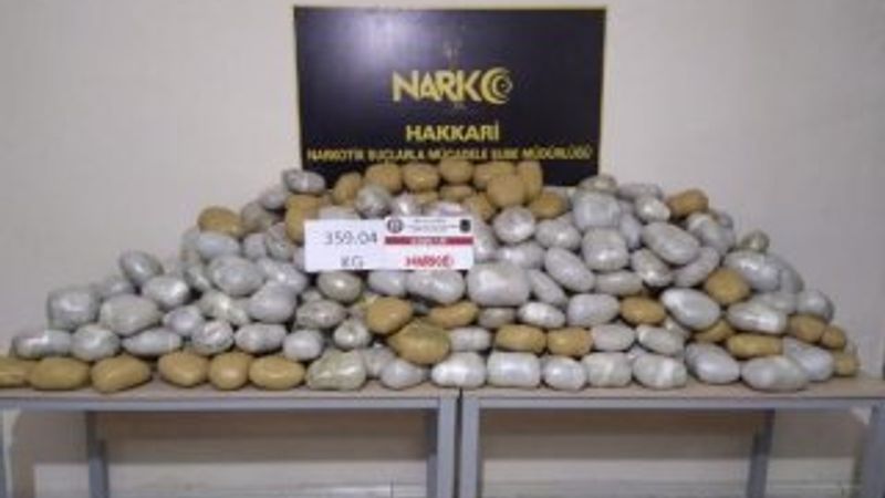Hakkari'de 359 kilo esrar ele geçirildi