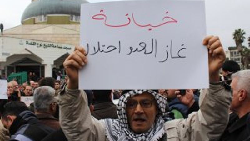 Ürdün'de İsrail'e doğalgaz protestosu