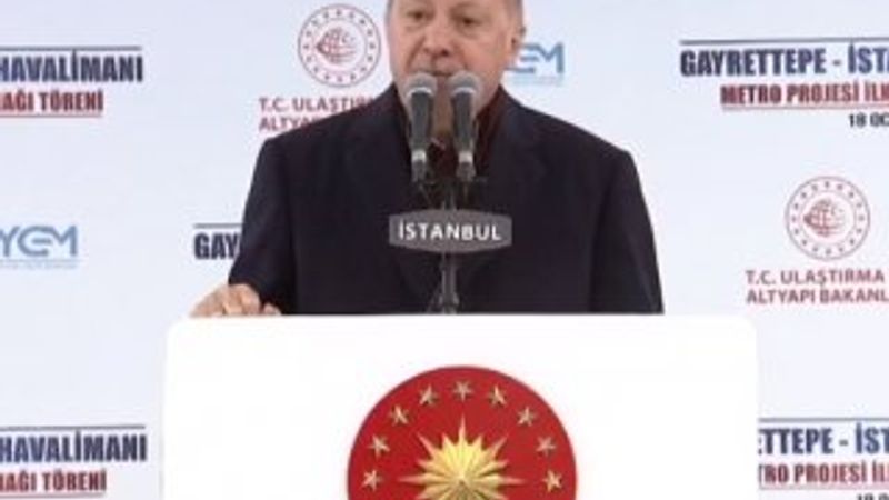 Erdoğan, havalimanı metrosu için ilk kaynak töreninde