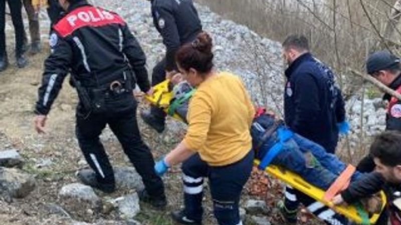 Bartın'da ırmak kenarına yuvarlanan kişi yaralandı