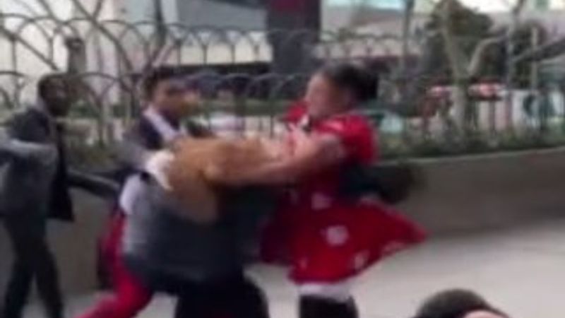 Minnie Mouse, güvenlik görevlisini dövdü