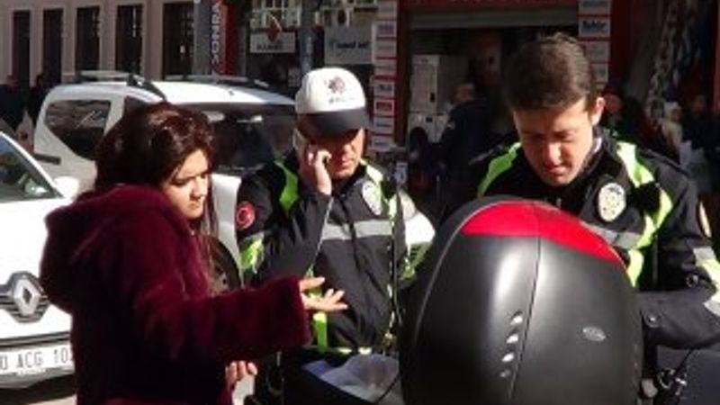 Balıkesir'de ceza yazan polisi tehdit eden sürücü