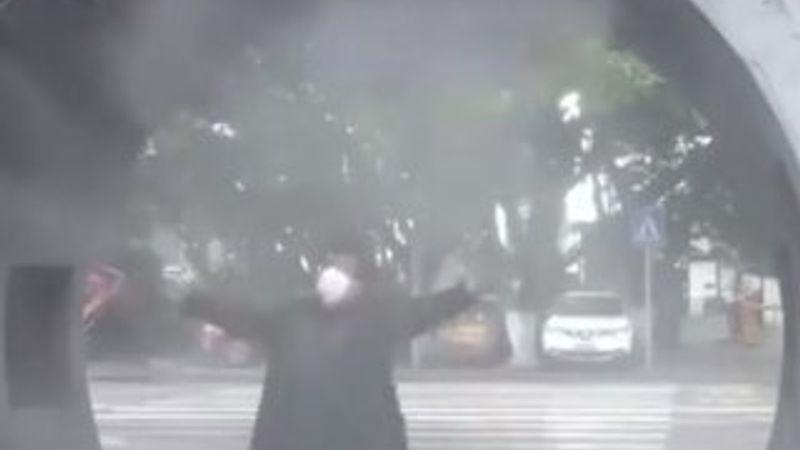 Çin'de kurulan dezenfekte istasyonu