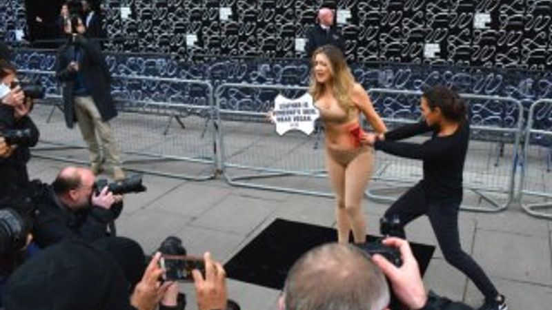 Deri kopartmalı hayvan hakları protestosu