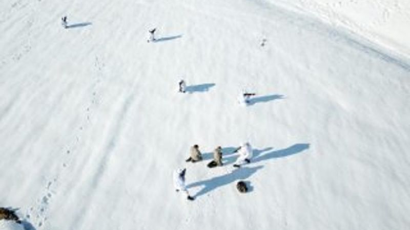 TSK'dan zorlu hava şartlarında eğitim