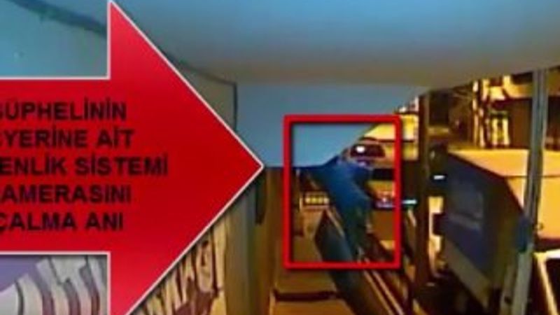 Güvenlik kameralarını çalan hırsız