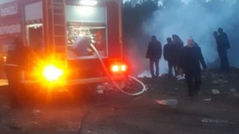 Denizli'de kaza sonucu alev alan aracın sürücüsü öldü