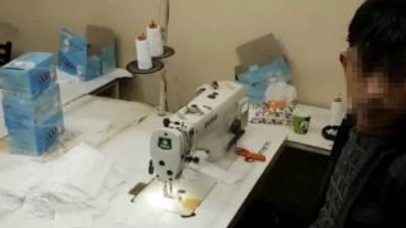 İstanbul'da 1 milyon adet sahte maske üreten atölyeye baskın