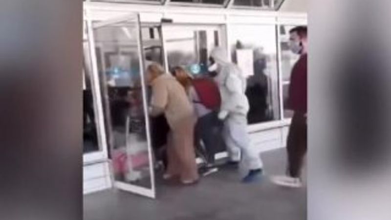 Ukrayna'da karantinadan kaçanlar görüntülendi