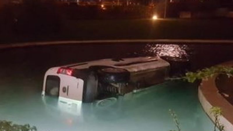 Alkollü direksiyona geçti, site havuzuna uçtu