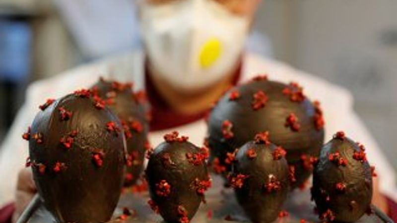 Fransız çikolatacıdan koronaya benzeyen çikolata