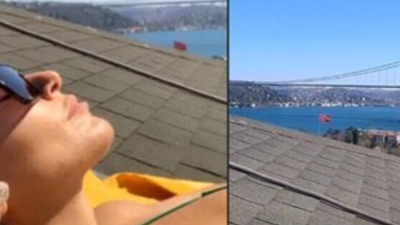 Eda Taşpınar, çatıya çıktı