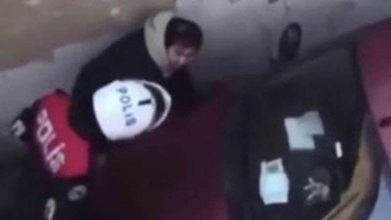 Polisten saklanmaya çalıştı