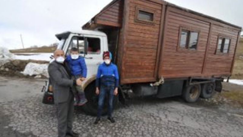 Trabzon'da koronavirüse karşı kamyon evde izolasyon