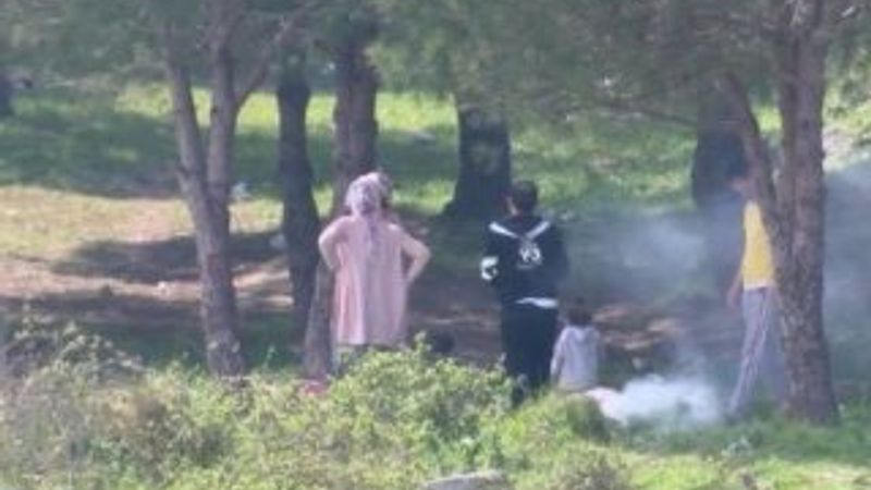 Yasağa rağmen göl kenarında piknik yapıp balık tuttular