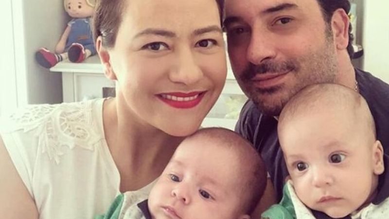 Ezgi Sertel, ikizlerin yüzünü gösterdi