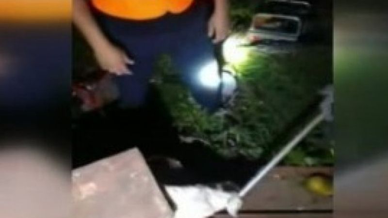 Demir boru içinde sıkışan oğlak kurtarıldı